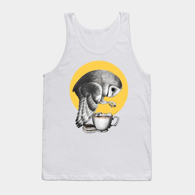 Tea Owl Tank Top by Sabtastic